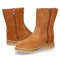 COUNTRYSIDE Suede leather ankle boots in Tan color.