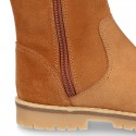 COUNTRYSIDE Suede leather ankle boots in Tan color.