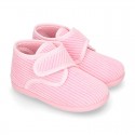 Little kids corduroy home bootie shoes laceless.