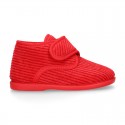 Little kids corduroy home bootie shoes laceless.