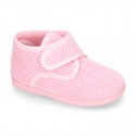 Little kids corduroy home bootie shoes laceless.