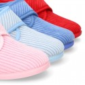 Little kids corduroy home bootie shoes laceless.