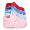 Little kids corduroy home bootie shoes laceless.