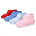 Little kids corduroy home bootie shoes laceless.