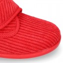 Little kids corduroy home bootie shoes laceless.