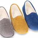 SQUARE design wool knit closed shape kids home shoes.