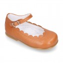 Waves design Girl SOFT NAPPA little Mary Jane shoes.