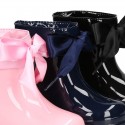 BIMBI BOW Rain boots with adjustable neck for little kids.