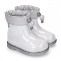 Little GLITTER Rain boots with adjustable neck for little kids.