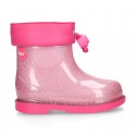 Bota de agua niñas BIMBI GLITTER con cuello ajustable.