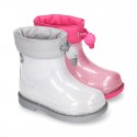 Bota de agua niñas BIMBI GLITTER con cuello ajustable.