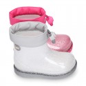 Little GLITTER Rain boots with adjustable neck for little kids.