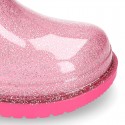 Bota de agua niñas BIMBI GLITTER con cuello ajustable.