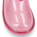 Bota de agua niñas BIMBI GLITTER con cuello ajustable.