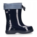 Nautical style rain boots for little kids.