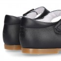 NAVY BLUE Halter little Mary Jane shoes with buckle fastening in nappa leather.