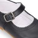 NAVY BLUE Halter little Mary Jane shoes with buckle fastening in nappa leather.