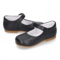 NAVY BLUE Halter little Mary Jane shoes with buckle fastening in nappa leather.