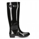 Knee high rain boots in plain colors with glossy finish, in large sizes.