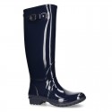 Knee high rain boots in plain colors with glossy finish, in large sizes.