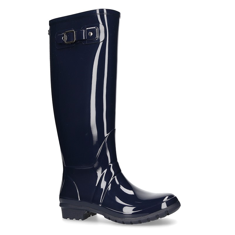 Knee high rain boots in plain colors with glossy finish, in large sizes ...
