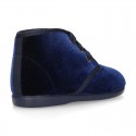 Little bootie in velvet canvas for little kids.