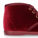 Little bootie in velvet canvas for little kids.