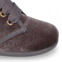 Little bootie in velvet canvas for little kids.