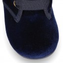 Little bootie in velvet canvas for little kids.