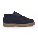 New Suede leather WALLABEE style shoes with shoelaces closure.