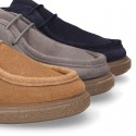 New Suede leather WALLABEE style shoes with shoelaces closure.