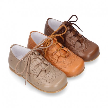 Classic SOFT Nappa leather English style shoes in seasonal colors.