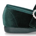 New VELVET canvas Mary Jane shoes with DIAMOND style buckle fastening.