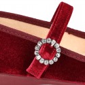 New VELVET canvas Mary Jane shoes with DIAMOND style buckle fastening.