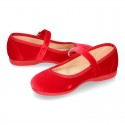 New RED VELVET canvas Mary Jane shoes with DIAMOND style buckle fastening.