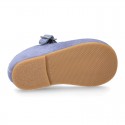 BLUE Soft suede leather little Mary Jane shoes with buckle fastening.