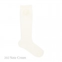 CHILDREN´S CLASSIC KNEE-HIGH SOCKS WITH FAUX FUR POMPIM BY CONDOR.