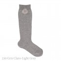 CHILDREN´S CLASSIC KNEE-HIGH SOCKS WITH FAUX FUR POMPIM BY CONDOR.