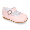 Halter little Mary Jane shoes with buckle fastening in nappa leather.