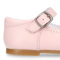 Halter little Mary Jane shoes with buckle fastening in nappa leather.