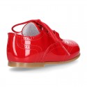 Classic English style shoes in RED patent leather.