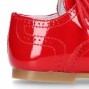 Classic English style shoes in RED patent leather.