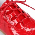 Classic English style shoes in RED patent leather.