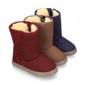 OKAA design Australian style Boot shoes with fake hair lining in fall colors.