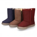 OKAA design Australian style Boot shoes with fake hair lining in fall colors.