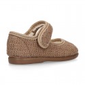 Structured wool knit Home little Mary Jane shoes.