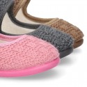 Structured wool knit Home little Mary Jane shoes.