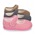 Structured wool knit Home little Mary Jane shoes.