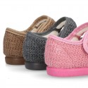 Structured wool knit Home little Mary Jane shoes.