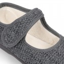 Structured wool knit Home little Mary Jane shoes.